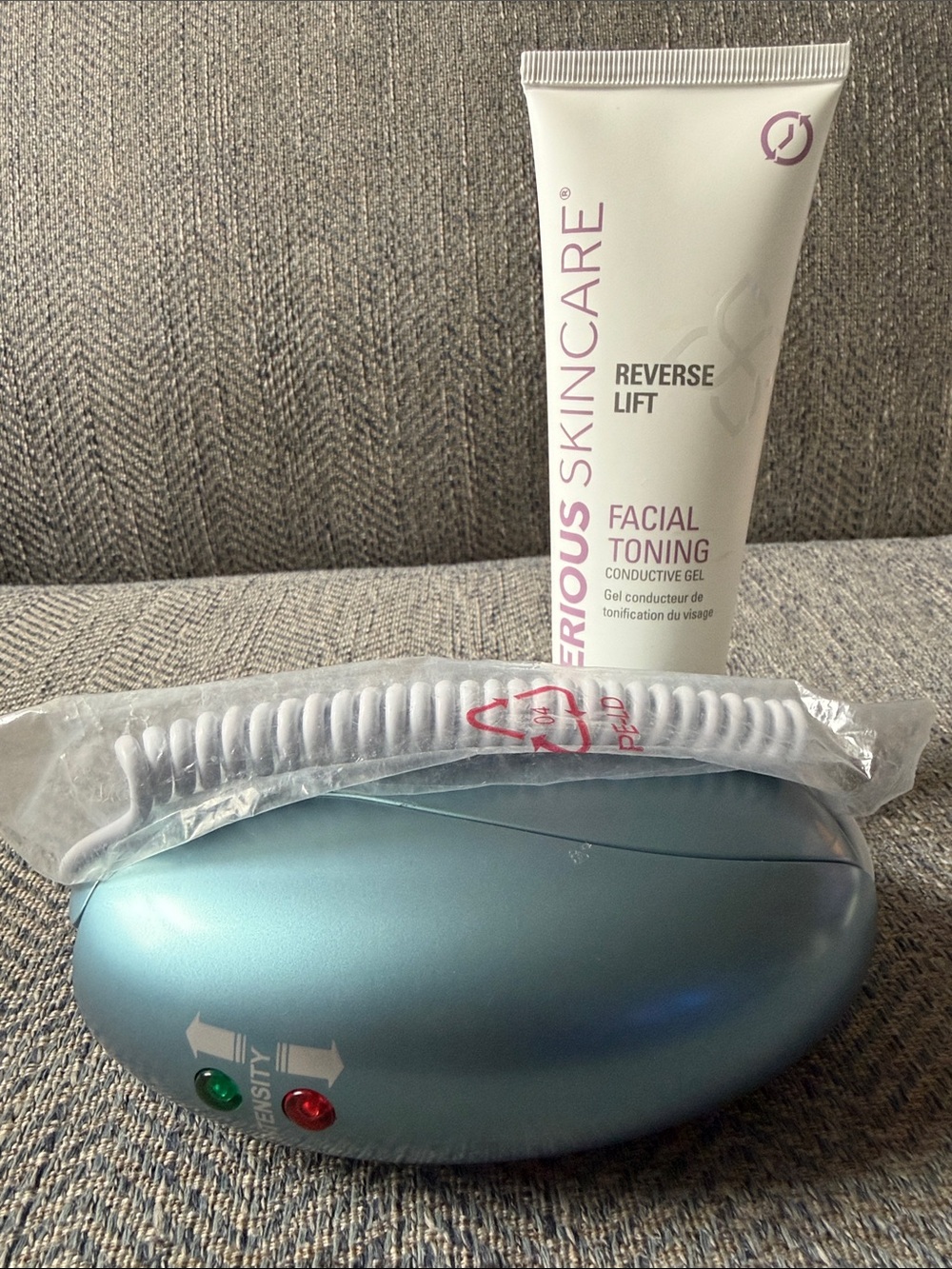 Serious Skincare Facial Toning Gel and The Egg Microcurrent Facial System Firms.
